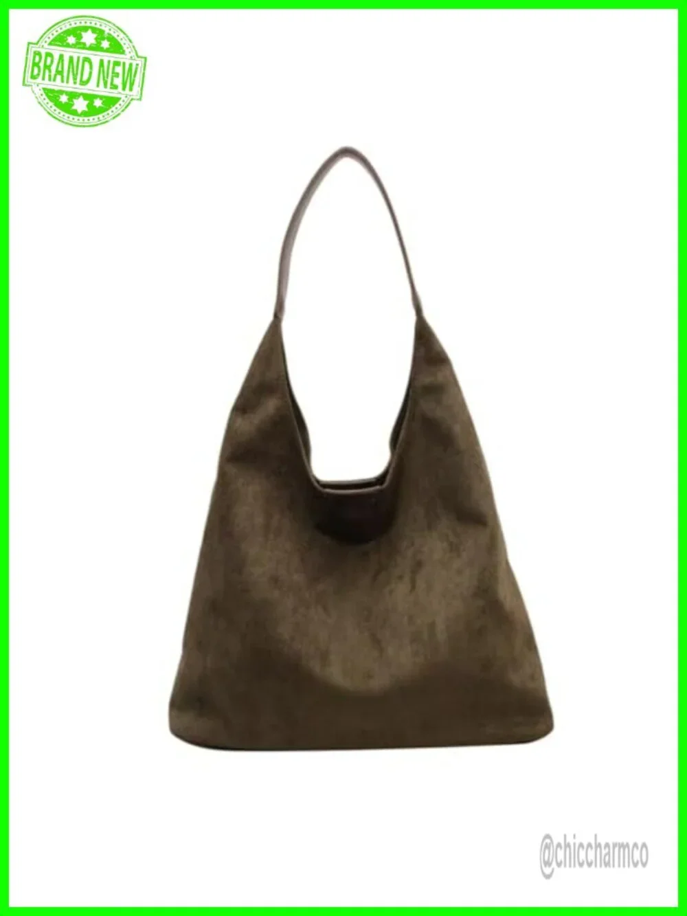 Faux Suede Hobo Bag - Slouchy Shoulder Tote for Women